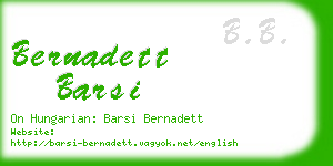 bernadett barsi business card